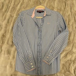 Vineyard Vines Size 2 Striped Ruffled Oxford